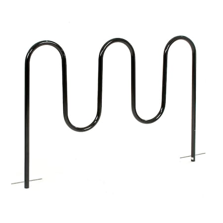 Global Industrial Wave Bike Rack, Black, Below Grade Mount, 7-Bike Capacity 652778G